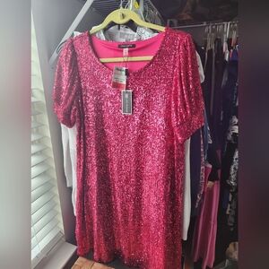 Pink sequin dress
